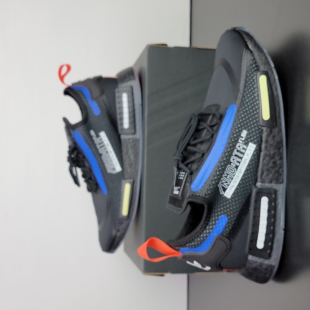 Adidas Originals NMD_R1 Boost Black Blue Orange Men's Shoes